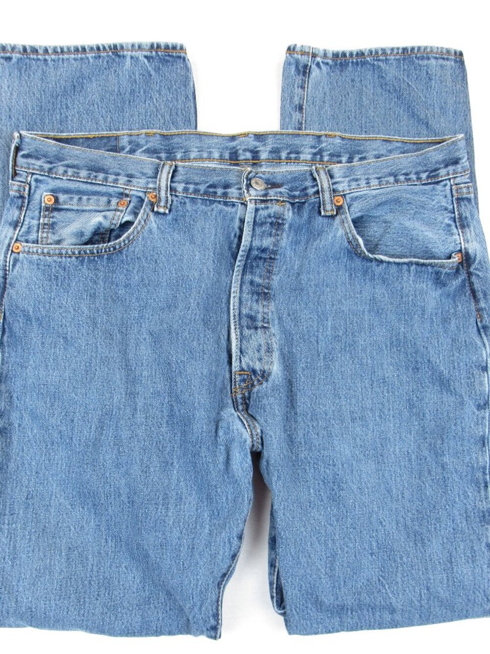 Levi 501 Strauss & Co Men's Jeans 38 x 34 Medium Wash Blue Denim Pant Button Fly